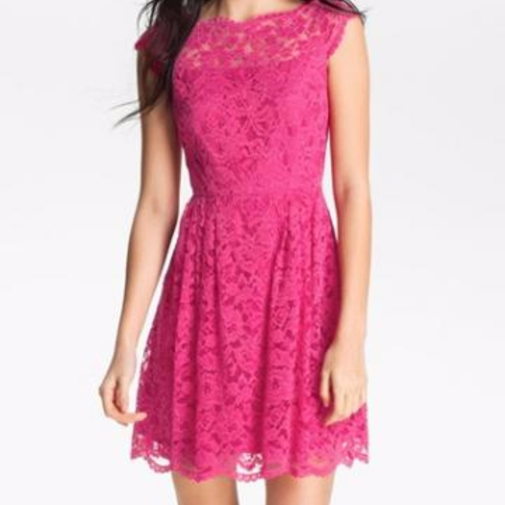 Cynthia Steffe Pink Lace Dress Size 4